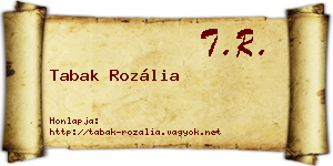 Tabak Rozália névjegykártya